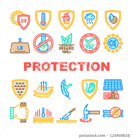 protection durability product icons set vector protection durability product icons set vector 128408638