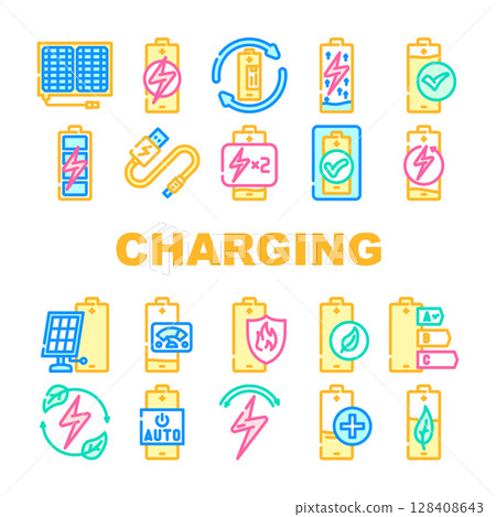 energy charging product icons set vector energy charging product icons set vector 128408643