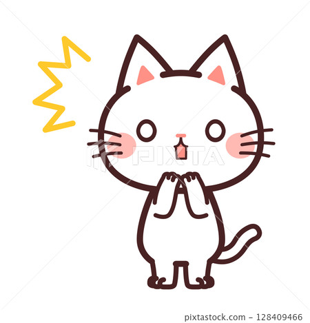 Surprised cat cute character illustration Surprised cat cute character illustration 128409466