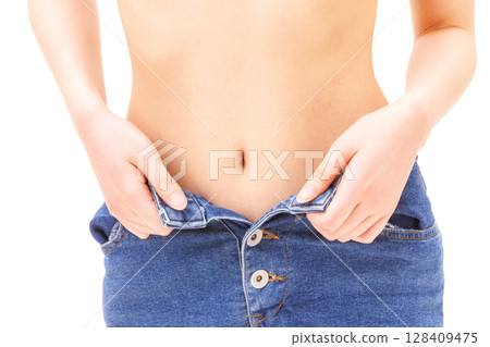 Young Japanese woman waist Young Japanese woman waist 128409475