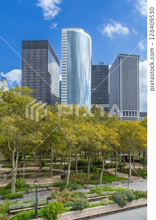 Battery park. Lower Manhattan. NYC. Vertically. 128409530