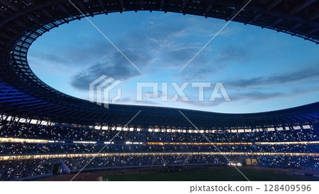 Evening view from the New National Stadium Evening view from the New National Stadium 128409596
