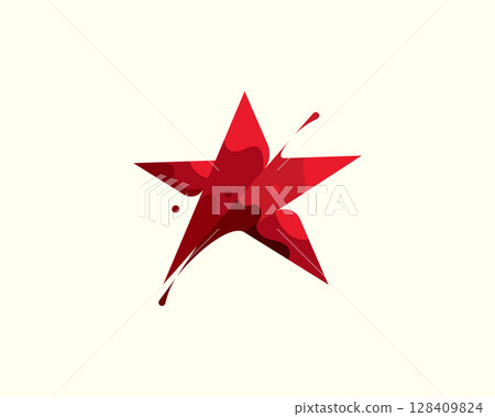 Star vector colorful modern minimal style illustration. Creative icon logo splash concept explosion with drops. Vision vector logo emblem symbol logotype 128409824