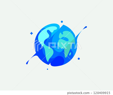 Vector planet Earth icon. Vector icon isolated on white background. Vector planet Earth icon. Vector icon isolated on white background. 128409915