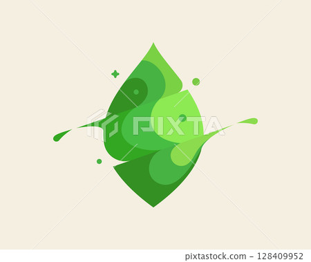 Abstract green leaf logo icon vector design. 128409952