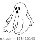 Cute illustration of a Halloween ghost 128410143