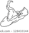 Cute illustration of a witch's pointed hat 128410144