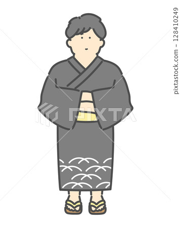 一個穿著浴衣的男人的插圖 128410249