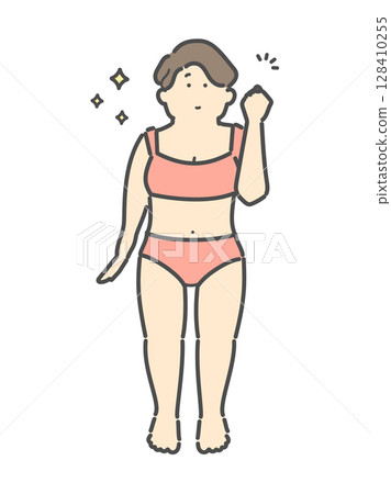 一個成功節食的女人的插圖 128410255