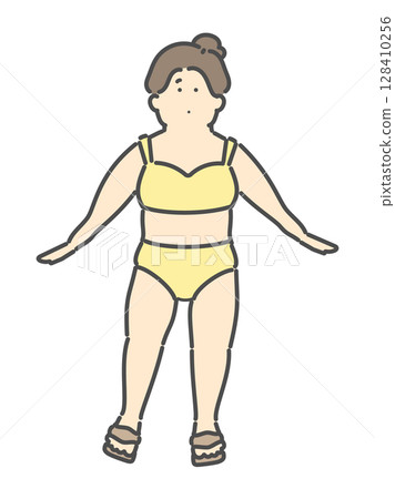 穿著泳衣的女人的插圖 128410256