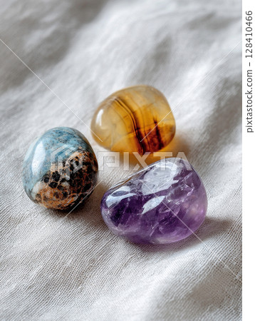 Colorful natural stone background AI image 128410466