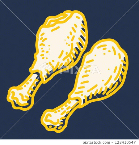 Juicy fried chicken illustration 128410547