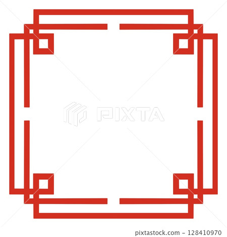 Frames of Chinese Style. Asia vintage frame decorative isolated on white background vector illustration 128410970