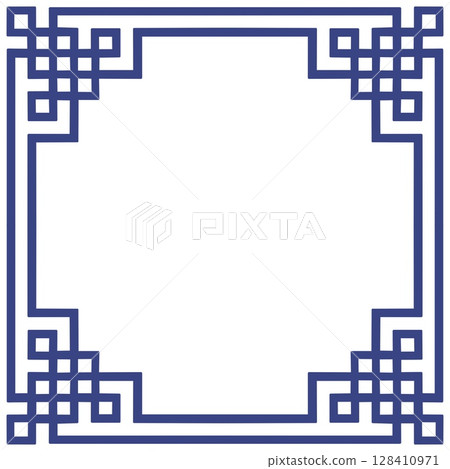 Frames of Chinese Style. Asia vintage frame decorative isolated on white background vector illustration 128410971