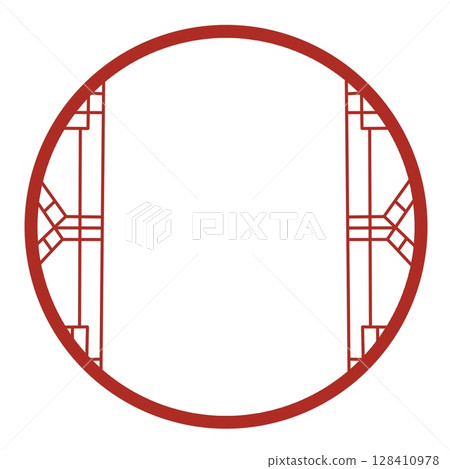 Frames of Chinese Style. Asia vintage frame decorative isolated on white background vector illustration Frames of Chinese Style. Asia vintage frame decorative isolated on white background vector illustration 128410978