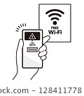 智慧型手機連接到可疑免費 Wi-Fi 的插圖 智慧型手機連接到可疑免費 Wi-Fi 的插圖 128411778