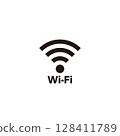 Wi-Fi簡單插畫素材 Wi-Fi簡單插畫素材 128411789