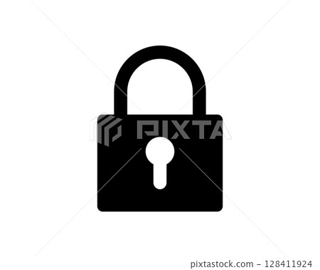 Simple, bold black padlock icon. Perfect for websites, apps, and presentations needing a security or privacy symbol. Clean design ensures versatility and easy readability. Simple, bold black padlock icon. Perfect for websites, apps, and presentations needing a security or privacy symbol. Clean design ensures versatility and easy readability. 128411924