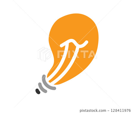 A stylized light bulb illustration, representing innovation, ideas, and creative thinking.  Bright, simple graphic suitable for concept visualization and presentations. 128411976