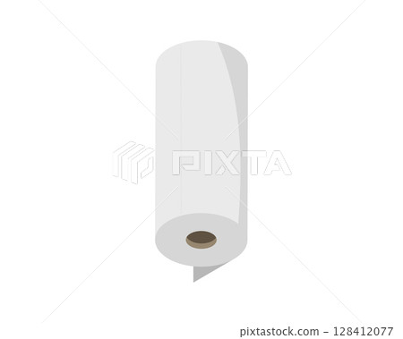 Clean, minimalist illustration of a paper roll. Perfect for websites, apps, or presentations needing a simple, functional image representing cleanliness, hygiene, or organization. Clean, minimalist illustration of a paper roll. Perfect for websites, apps, or presentations needing a simple, functional image representing cleanliness, hygiene, or organization. 128412077