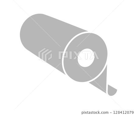 Abstract gray roll icon minimalist design perfect for presentations, websites, or packaging. Represents new beginnings, potential, or untapped resources. Abstract gray roll icon minimalist design perfect for presentations, websites, or packaging. Represents new beginnings, potential, or untapped resources. 128412079