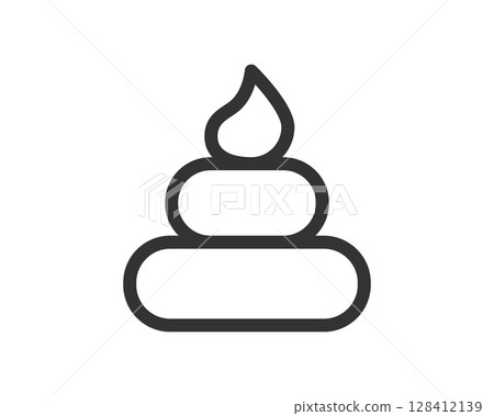Minimalist outline illustration of a stylized pile. Concept of negativity, waste, or disapproval. Ideal for web design, icons, and social media projects needing a simple graphic. 128412139