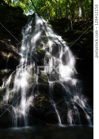 Landscape with a waterfall: Fudo Falls, Mitsue Village, Nara Prefecture Landscape with a waterfall: Fudo Falls, Mitsue Village, Nara Prefecture 128412158