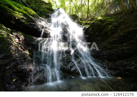 Landscape with a waterfall: Fudo Falls, Mitsue Village, Nara Prefecture 128412170