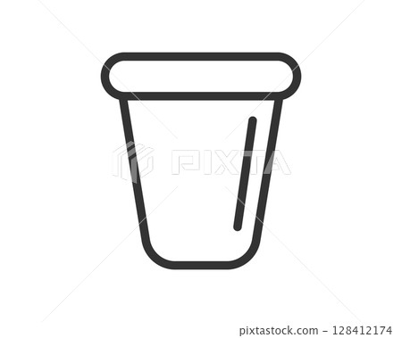 Minimalist line art icon of a container. Symbolizes storage, organization, or waste. Adaptable for apps, websites, infographics, and designs needing a simple, clean graphic. Minimalist line art icon of a container. Symbolizes storage, organization, or waste. Adaptable for apps, websites, infographics, and designs needing a simple, clean graphic. 128412174