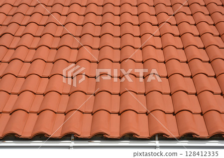 Terracotta roof detail Terracotta roof detail 128412335