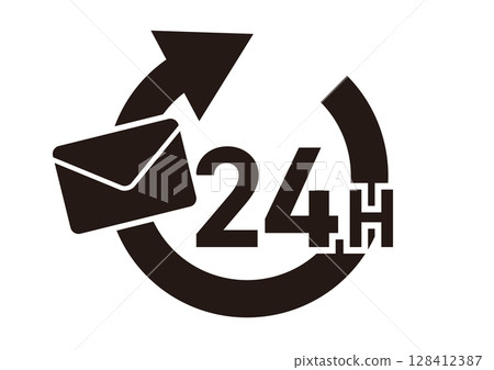 簡單的 24 小時電子郵件圖標 128412387