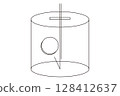 Illustration of putting money in a piggy bank 128412637