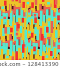 Abstract background with color geometric cubes, geometric figures pattern for design brochure, website, flyer. Retro seamless background 128413390