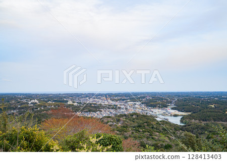 View of Ise-Shima from Yokoyama Observatory, Shima City, Mie Prefecture 128413403