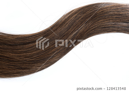 brown hair on white background 128413548