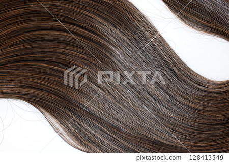 brown hair on white background 128413549