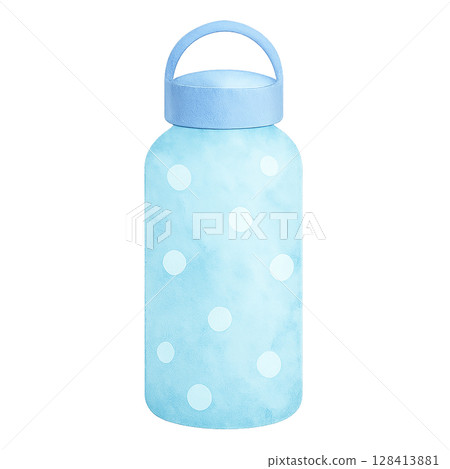 Polka dot water bottle 128413881