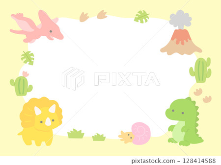 Cute dinosaur frame 128414588
