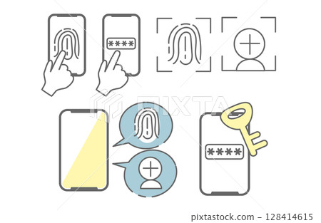 身份驗證、登入和安全性圖示集 128414615