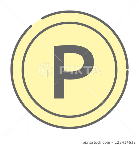 Pastel color simple point coin icon 128414632