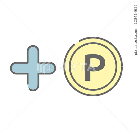 Illustration of an icon that adds points 128414635