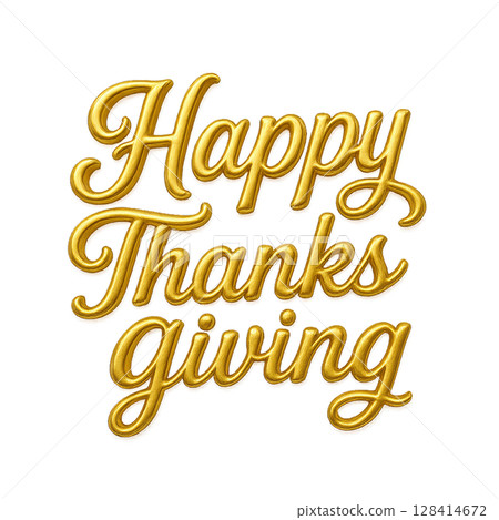 Celebrate Thanksgiving With a Joyful Message in Golden Lettering 128414672