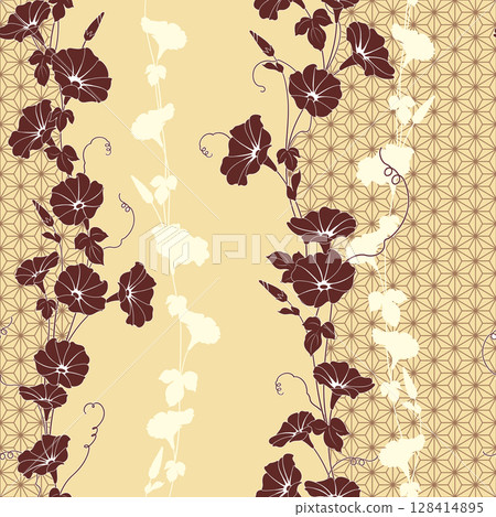 Beautiful morning glory pattern perfect for textiles, 128414895
