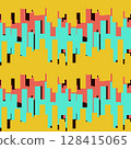 Abstract background with color geometric cubes, geometric figures pattern for design brochure, website, flyer. Retro seamless background 128415065