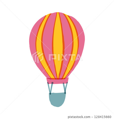 Colorful hot air balloon illustration (childcare/sky motif) 128415660