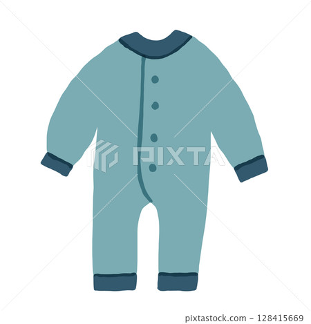 嬰兒睡衣插圖（育兒/服裝圖示） 128415669