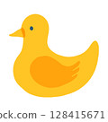 洗澡鴨玩具插圖（可愛的育兒材料） 128415671