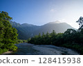 Azusa River illuminated by the morning sun 128415938