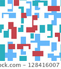 Abstract background with color geometric cubes, geometric figures pattern for design brochure, website, flyer. Retro seamless background 128416007