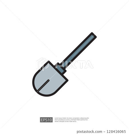 Icon of a Shovel Tool for Home Renovation Projects and Gardening Activities in a Modern Outdoor Setting 128416065